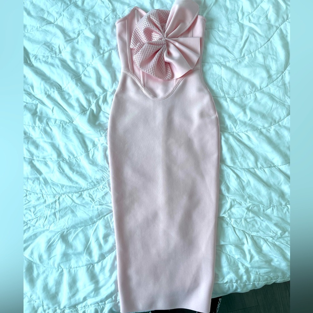 Bella Barnett pink midi dress